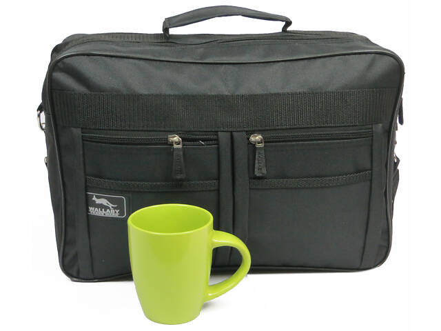 Сумка-портфель Wallaby тканинна чорна - Фото 3