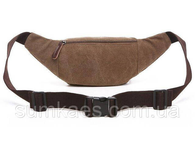 Сумка поясна текстильна Vintage 20176 Коричнева - Фото 2