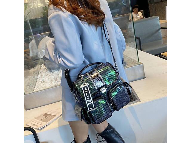 Сумка-рюкзак женская Italian Bags Scales 22х23 см Черный (id_1464) - Фото 2