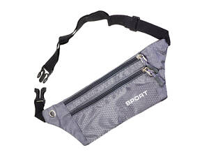Сумка спортивная поясная Sport женская через плечо, серая