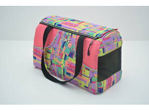 Сумка-тунель для перенесення кішок і собак Акварель рожева Коричневий, №1 210х470х305