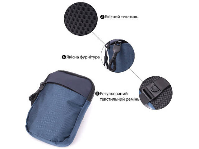 Сумка Vintage Для подорожей з текстилю Синя (22870) - Фото 6