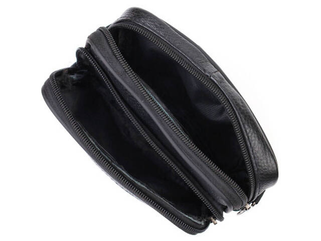 Сумка Vintage Горизонтальна поясна з натуральної шкіри Чорна (21485) - Фото 10