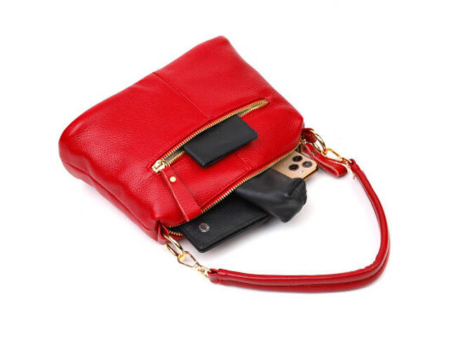 Сумка Vintage Жіноча через плече зі натуральної шкіри Червона (22136) - Фото 2