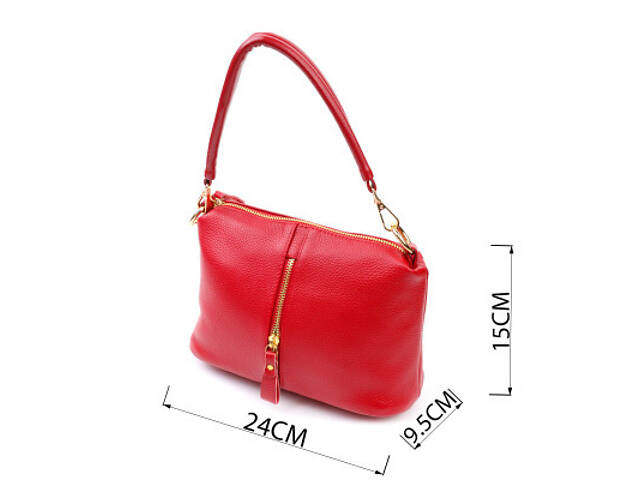 Сумка Vintage Жіноча через плече зі натуральної шкіри Червона (22136) - Фото 7