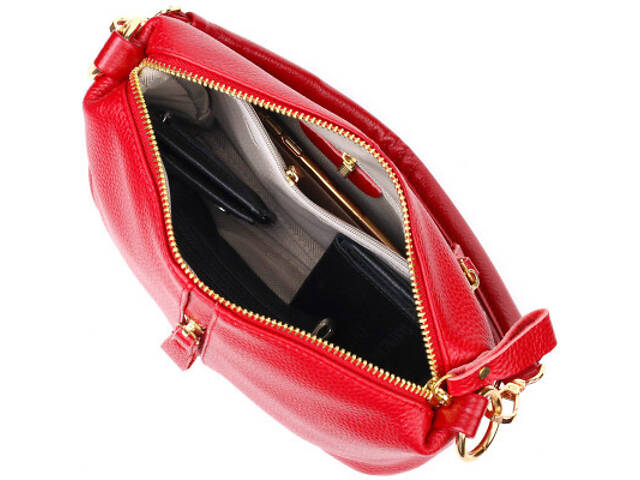 Сумка Vintage Жіноча через плече зі натуральної шкіри Червона (22136) - Фото 10