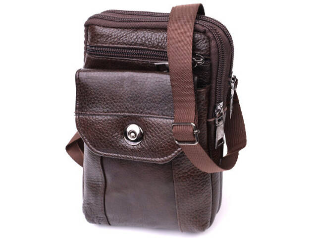 Сумка Vintage Чоловіча на пояс зі натуральної шкіри Коричнева (22141) - Фото 1