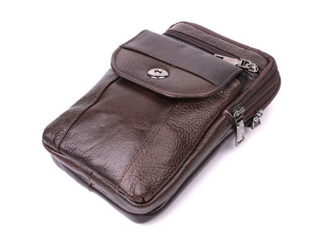 Сумка Vintage Чоловіча на пояс зі натуральної шкіри Коричнева (22141) - Фото 3