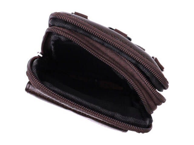 Сумка Vintage Чоловіча на пояс зі натуральної шкіри Коричнева (22141) - Фото 4