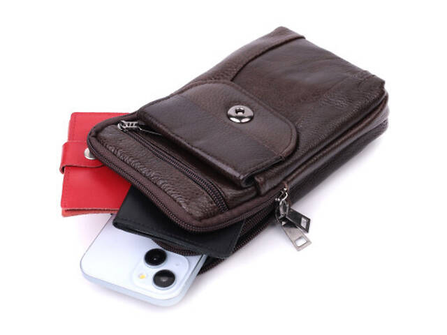 Сумка Vintage Чоловіча на пояс зі натуральної шкіри Коричнева (22141) - Фото 5