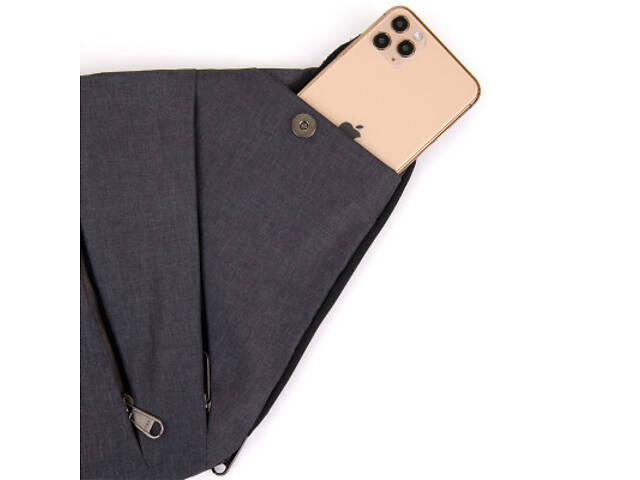 Сумка Vintage Слінг нейлонова Сіра (20558) - Фото 5