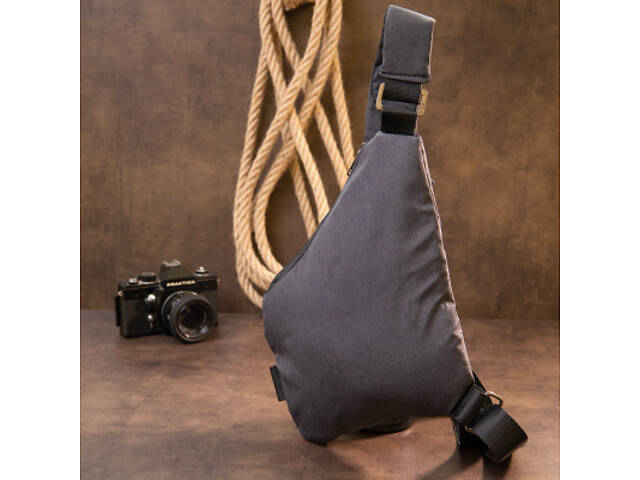 Сумка Vintage Слінг нейлонова Сіра (20558) - Фото 8