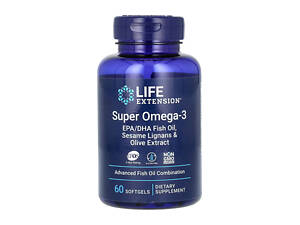 Super Omega-3 EPA/DHA Fish Oil Sesame Lignans & Olive Extract - 60 м'яких капсул