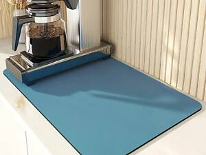 Супер поглинаючий килимок нековзний для сушіння посуду суперабсорбуючий 49*39 см Blue