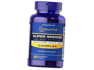 Супер сон с Мелатонином Super Snooze with Melatonin Puritan's Pride 100капс (72367042)