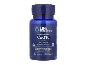 Супер Убіхінол CoQ10 з покращеною підтримкою мітохондрій™ 200 мг - 30 м'яких капсул.