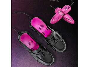 Сушарка електрична електросушарка розсувна телескопічна для взуття та рукавичок Рожевий