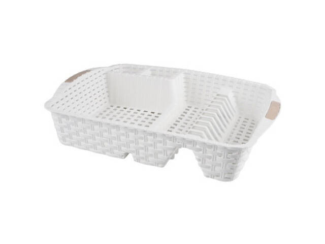 Сушарка для посуду Violet House 0757 Ротанг White (0757 Роттанг WHITE сушка д/пос.4) - Фото 1