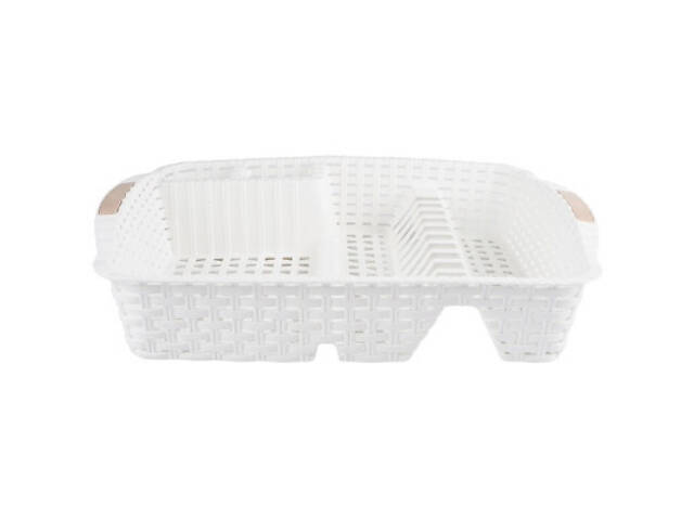 Сушарка для посуду Violet House 0757 Ротанг White (0757 Роттанг WHITE сушка д/пос.4) - Фото 2