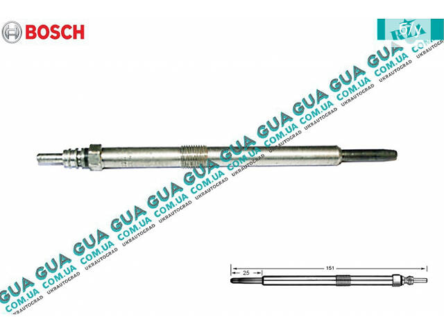 Свеча накала 11V ( накаливания ) 0250202128 Nissan / НИССАН INTERSTAR 1998-2010 / ИНТЭРСТАР 98-10, Nissan / НИССАН PRIMA