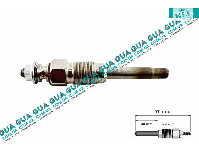 Свічка розжарювання 11V 116045 Renault/РЕНО KANGOO 1997-2007/КАНГУ 97-07, Renault/РЕНО KANGOO 2009-/КАНГУ 09-, Renault