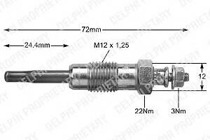 Свеча накаливания для моделей: ALFA ROMEO (145, 146), FIAT (PUNTO,BRAVA,BRAVO,MAREA,MAREA), LANCIA (KAPPA,KAPPA)