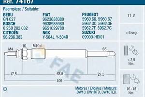 Свеча накаливания для моделей: CITROËN (EVASION, JUMPY,BERLINGO,BERLINGO,XSARA,XSARA,JUMPER,XANTIA,XANTIA,XSARA,XSARA,J