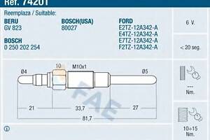 Свічка розжарювання для моделей: FORD USA (F-250, F-350, ECONOLINE, ECONOLINE)