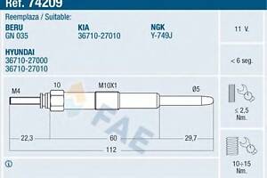 Свеча накаливания для моделей: HYUNDAI (ACCENT, TRAJET,ELANTRA,ELANTRA,SANTA-FE,MATRIX,GETZ,ACCENT,TUCSON,SONATA,GRANDE