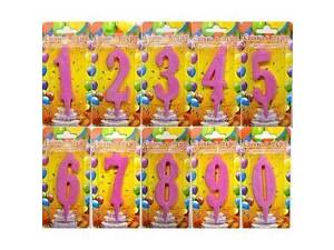 Свічка Цифра 9 (рожева)