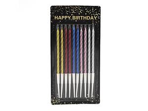 Свічки (свічка) для торта набір 10 шт Happy birthday блістер 9328