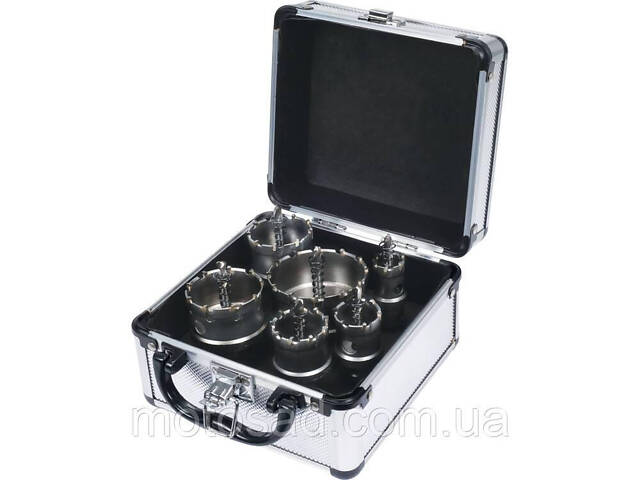 Свердла коронки по металу TCT YATO Ø22-30-35-45-50-65x 103мм, товщ до 25мм, HEXт 3/8' 6ш YT-44077 - Фото 1