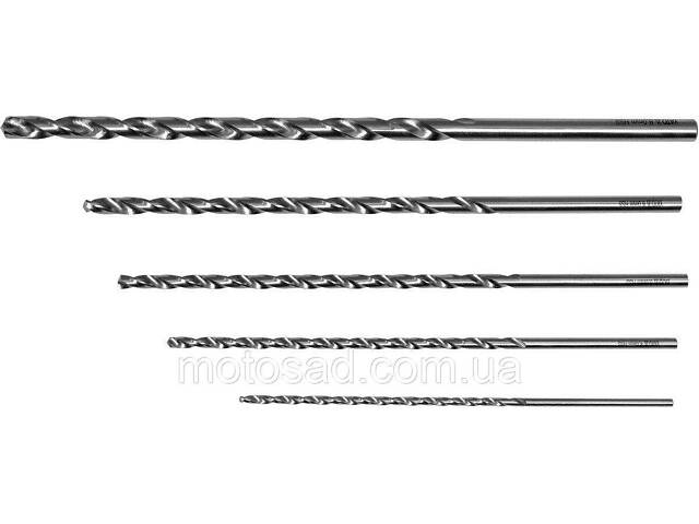 Свердла по металу довгі YATO: HSS, Ø= 3, 4, 5, 6, 8 мм, l= 150- 240 мм, 5 шт. [20/80] - Фото 1