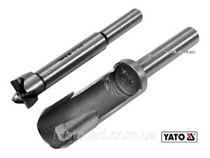 Сверла по дереву: коронка и фреза YATO : Ø=15 мм, l=110/90 мм- коронка/фреза, 2 шт [10/100] (YT-33830)