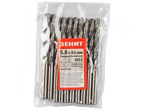 Сверло Зеніт HSS по металлу 5.8х93 мм (10 шт) (30300058)