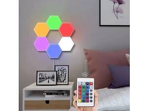 Светильник модульный LED RGB сенсорный шестигранный, 3шт