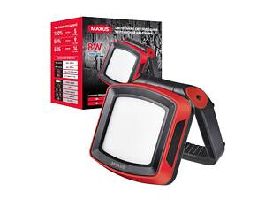 Светильник светодиодный MAX-8W-RED-E Maxus Portable Emergency LED Light 8W 4100K IP65 5000mAh RED Красно-чёрный (1763)