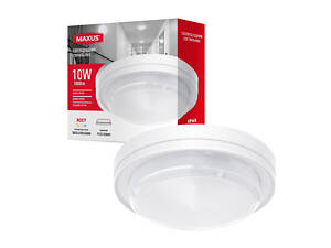 Светильник светодиодный накладной Maxus MBH 10W 3CCT IP65 WH Circle Белый (1792)