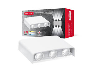 Светильник светодиодный накладной Maxus MWL 6W 3CCT IP65 WH Square Белый (1807)
