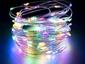 Світлодіодна гірлянда нитка Led 'Краплі роси' на 100 світлодіодів 10 м з USB підключенням Різнокольорова