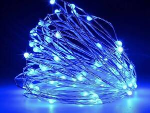 Светодиодная гирлянда нить Led Капли росы на 100 светодиодов 10 м Синий