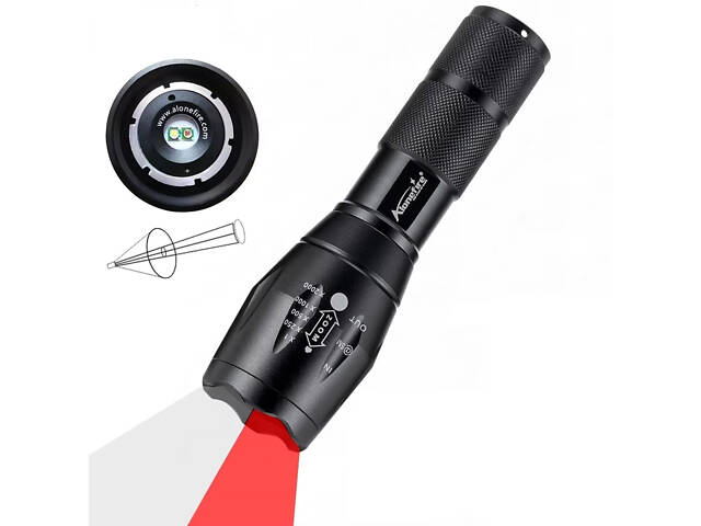 Світлодіодний ручний ліхтар 2в1 червоне і біле світло №2150 - Фото 1