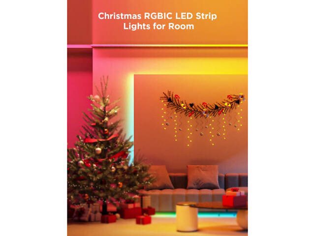 Світлодіодна стрічка Govee H100E LED Compatible extension of H61E1, 1.0m, RGBIC , WI-FI/Bluetooth, біла (H100E0D1) - Фото 4