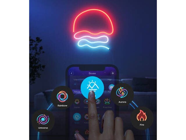 Світлодіодна стрічка Govee H61D3 Neon Rope Light 2, 3.0m, RGBIC, WI-FI/Bluetooth, white (H61D3301) - Фото 2