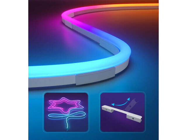 Світлодіодна стрічка Govee H61D3 Neon Rope Light 2, 3.0m, RGBIC, WI-FI/Bluetooth, white (H61D3301) - Фото 6
