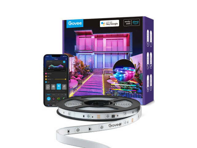Світлодіодна стрічка Govee Phantasy Outdoor LED RGBIC Strip Lights 10м Білий (H61723D1) - Фото 1
