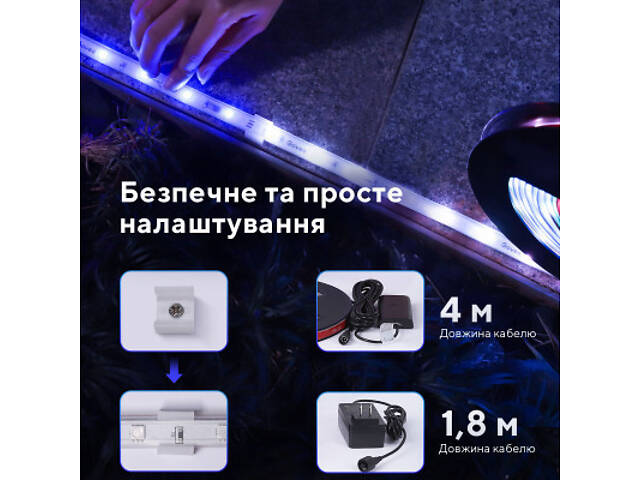 Світлодіодна стрічка Govee Phantasy Outdoor LED RGBIC Strip Lights 10м Білий (H61723D1) - Фото 3