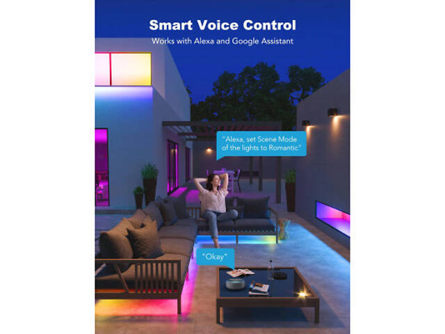 Світлодіодна стрічка Govee Phantasy Outdoor LED RGBIC Strip Lights 10м Білий (H61723D1) - Фото 4