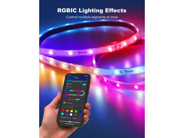 Світлодіодна стрічка Govee Phantasy Outdoor LED RGBIC Strip Lights 10м Білий (H61723D1) - Фото 5
