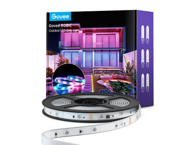 Світлодіодна стрічка Govee Phantasy Outdoor LED RGBIC Strip Lights 10м Білий (H61723D1) - Фото 9